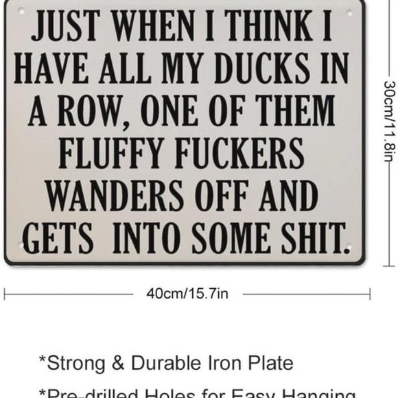 Funny Duck Metal Tin Wall Sign 8x12 Inch ~Host Pick~ - Picture 2 of 7